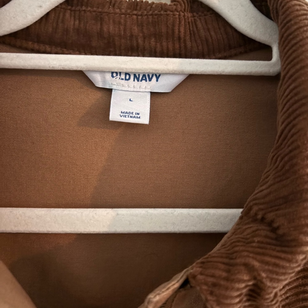 Women's Brown Barn Jacket with Corduroy Collar - Picture 2 of 3